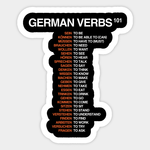 German Verbs Sticker by Hidden Verb